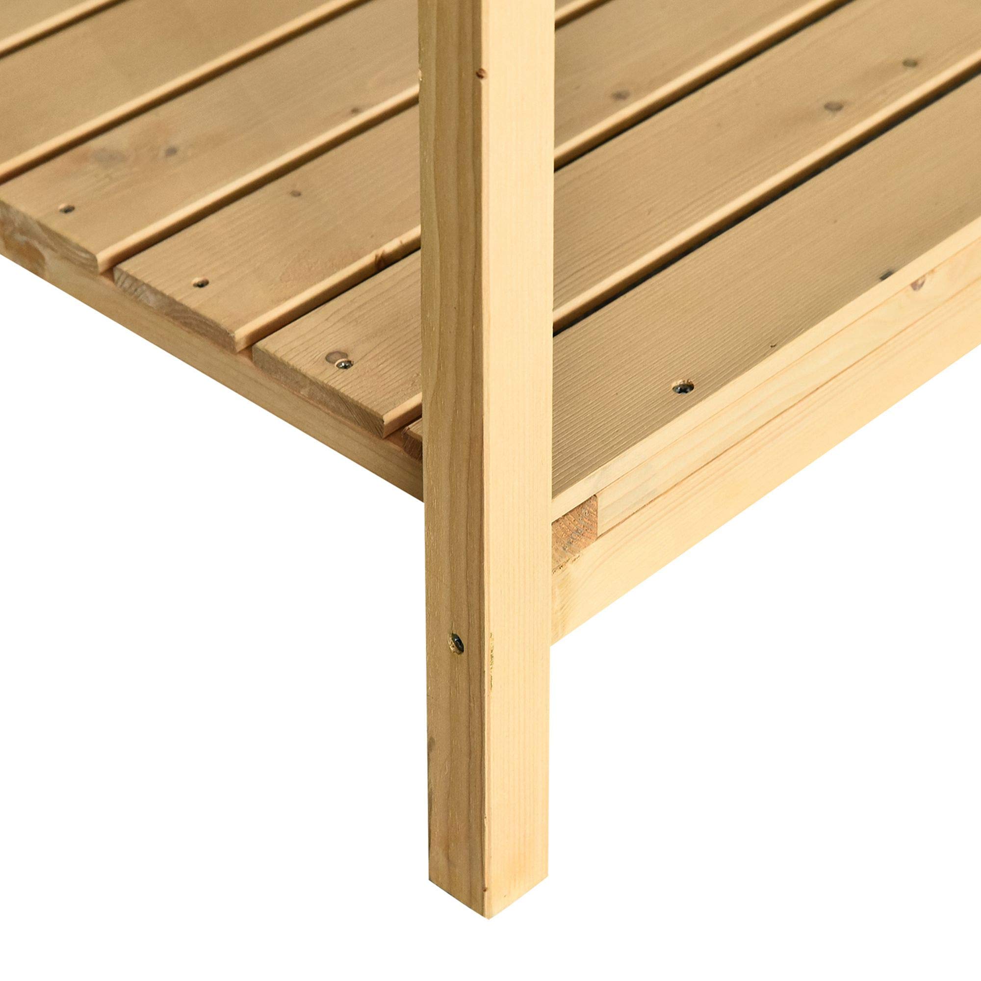 Outsunny Jardinière sur Pieds carré Potager avec étagère dim. 110L x 46l x 76H cm 8 Compartiments & Inserts d'irrigation Bois de Sapin