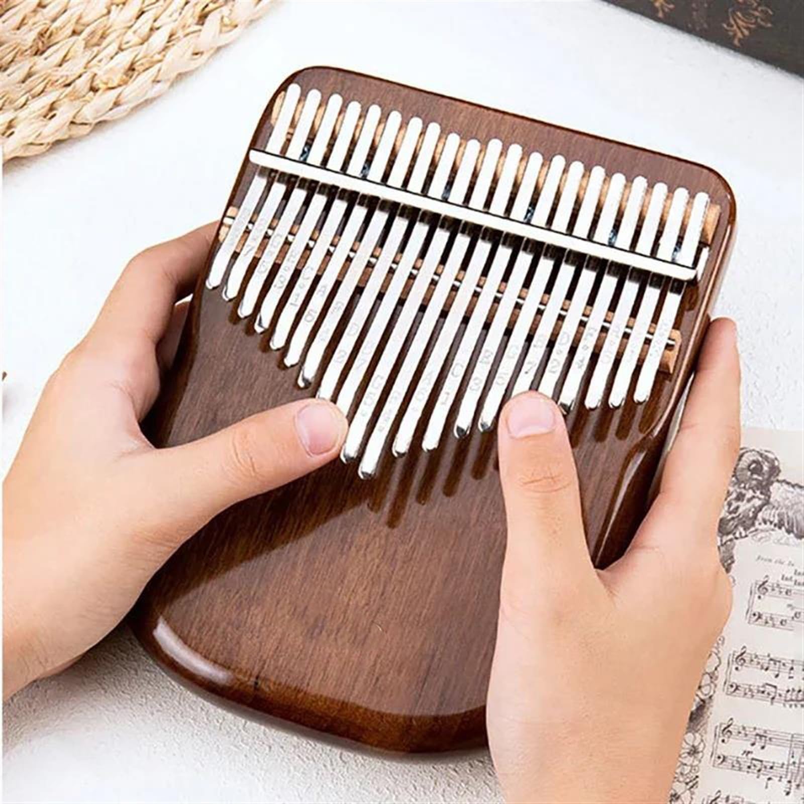 Kalimba Chromatic Thumb Piano Black Walnut Kalimba 17 21 Keys Portable Thumb Piano Portable Professional African Professional (Color : 2)