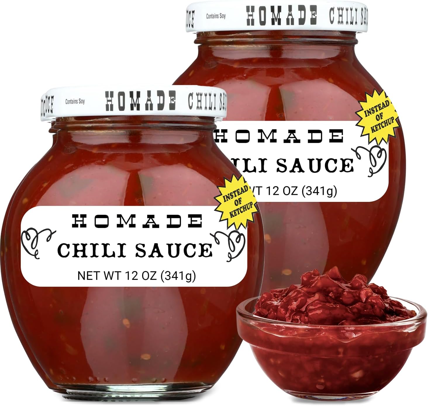 Homade Chili Sauce – 2 Pack (2 × 12 oz Bottles) – Sweet & Tangy Tomato-Based Condiment for Meatballs, Meatloaf Glaze, Cocktail Sauce, Burgers & Dipping; Classic Pantry Staple.
