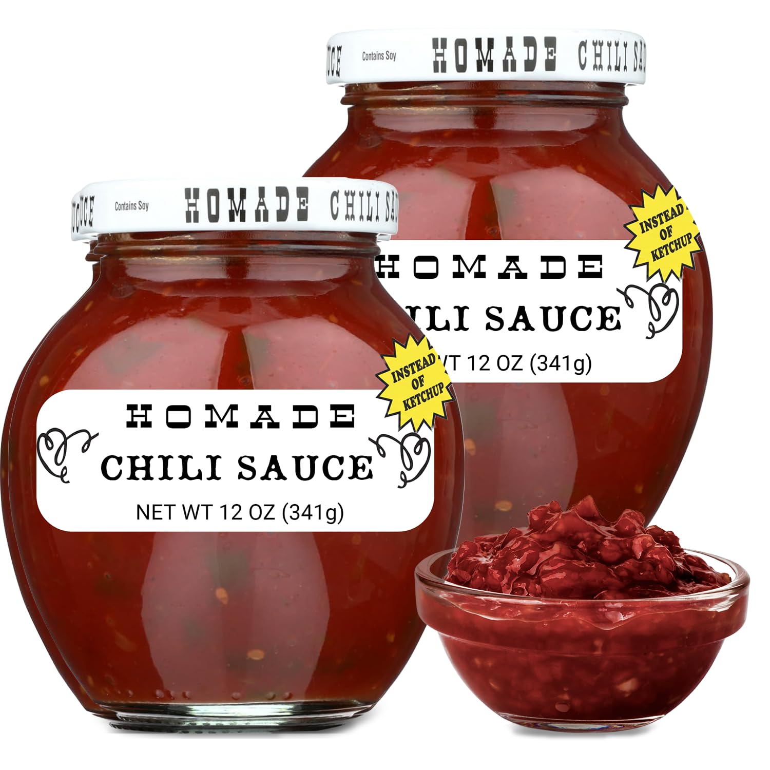 Homade Chili Sauce – 2 Pack (2 × 12 oz Bottles) – Sweet & Tangy Tomato-Based Condiment for Meatballs, Meatloaf Glaze, Cocktail Sauce, Burgers & Dipping; Classic Pantry Staple.