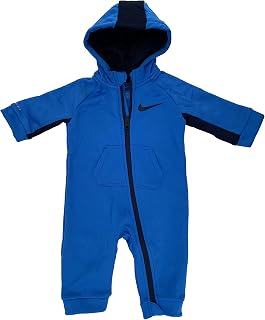 Baby Boys Therma Dri Fit Full Zip Hooded Coverall (L_Blue(5MC732-B68)/O, 6 Months)