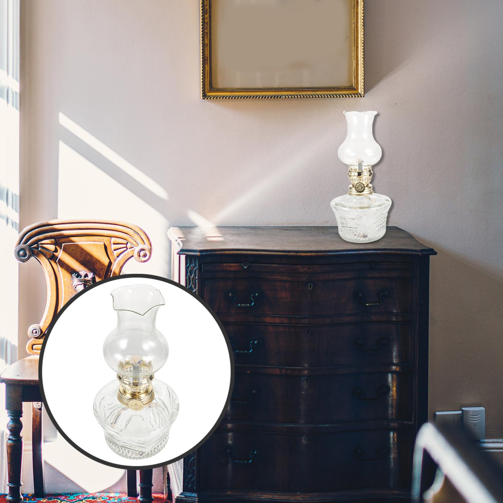 Cabilock Petroleumlampen Ersatzteile - Dochtbrenner Mit Glaskamin Für Retro-Lampen