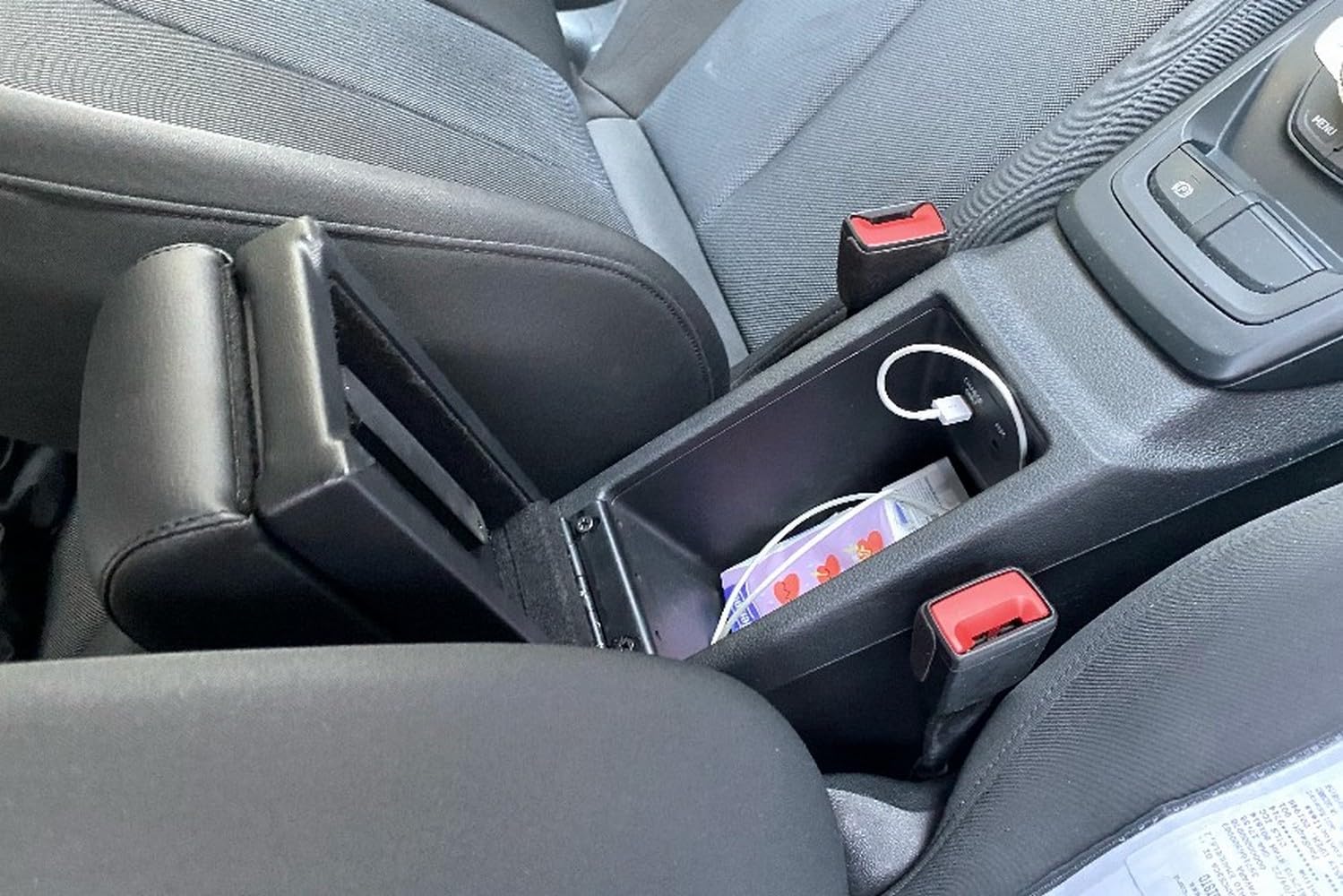 Wood Company Armlehne kompatibel mit Audi A3 8V (2013-2019) - Längenverstellbar - nur für Auto ohne Original-Armlehne