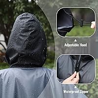 Vista 4 de SaphiRose Unisex Rain Poncho Raincoat Hooded for Adults Women with Pockets