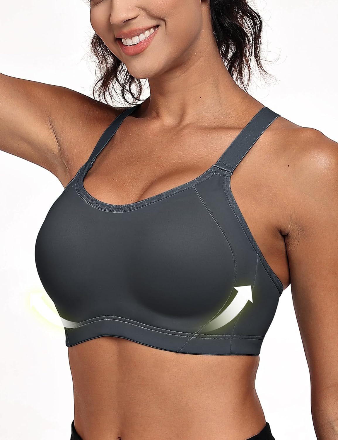 Wingslove High Impact Sports Bra for Women Wireless Adjustable Criss Cross Back Workout Bra No Bounce - Image 5