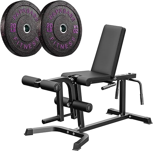 PAPABABE Máquina de extensión y rizado de piernas, máquina ajustable de piernas, extensión de piernas sentadas y máquina de flexión de piernas