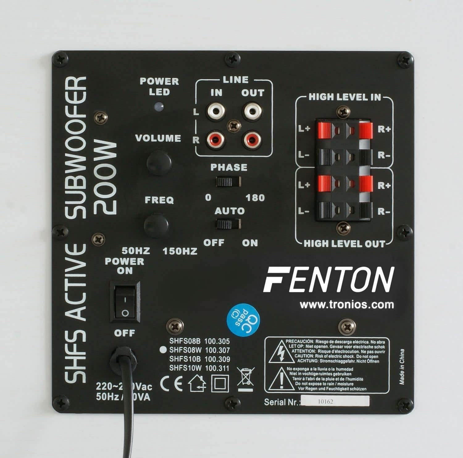 Fenton SHFS08W - Subwoofer aktiv Heimkino - 8 Zoll - 200 Watt Sub Woofer mit integriertem Verstärker - Bass Box - Perfekt zum Aufrüsten Ihres HiFi Heimkinosystems, TV-Soundanlage - Weiß