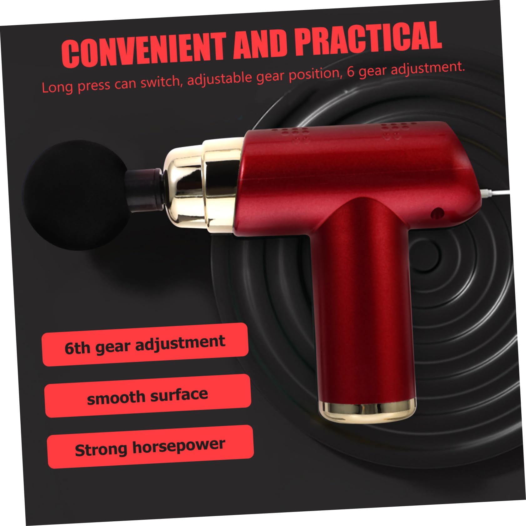 MAGICLULU Massaggiatore Corporeo Elettrico Mini per Fascia Muscolare Massaggiatore Percussione Accessorio Massaggiabile Regolabile da Viaggio per Casa Ufficio
