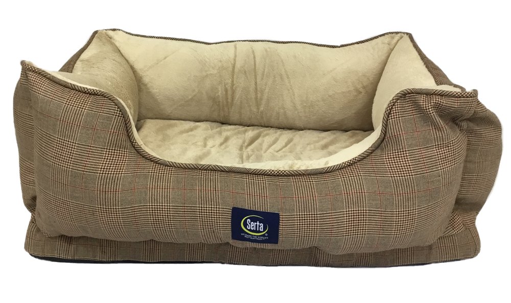 Serta Serta Cuddler Dog Bed, Brown Plaid Amazon.in Pet Supplies
