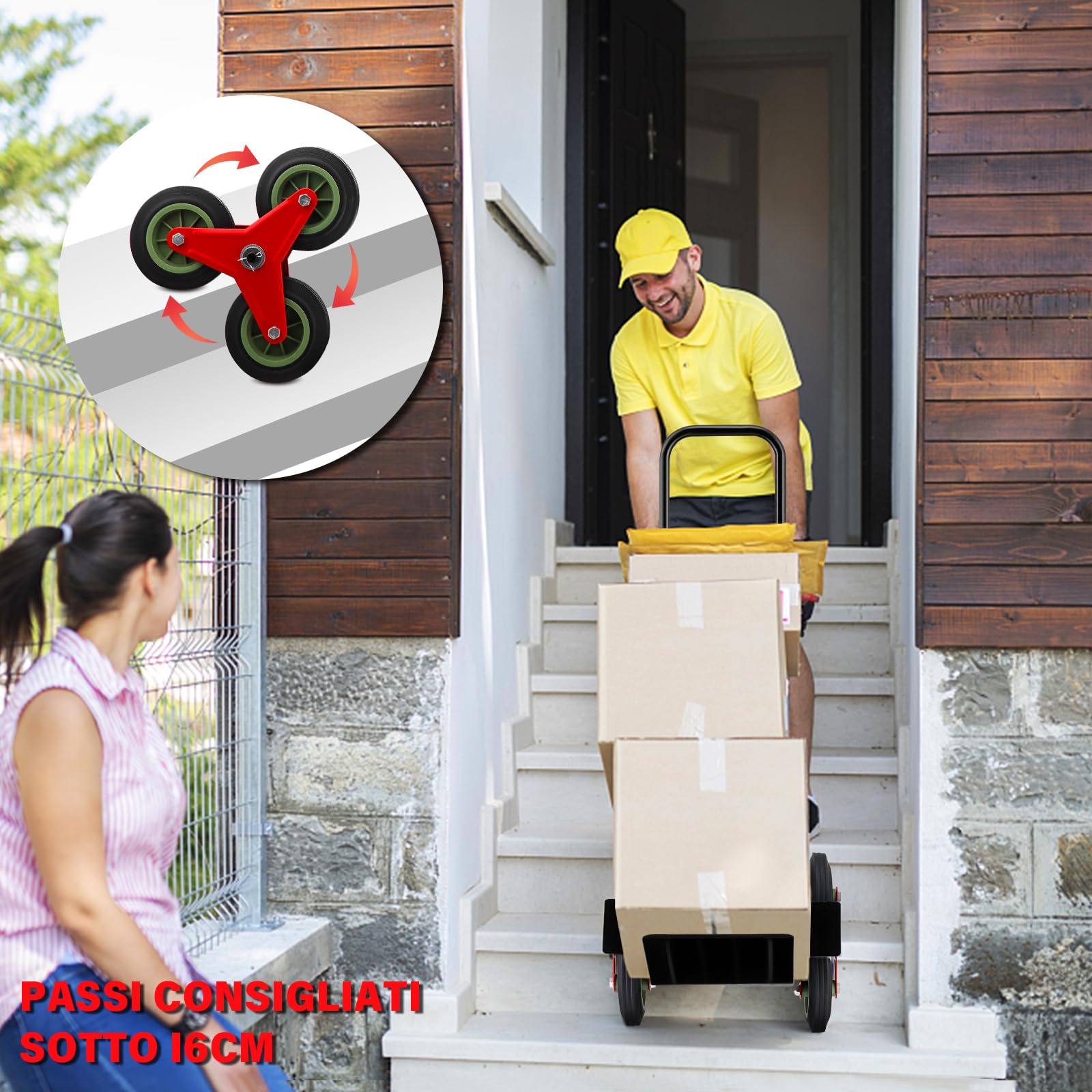 TEENO Carrello pieghevole,Carrello trasporto bagagli,Robusta struttura in metallo,Ruote scorrevoli con battistrada morbido,Altezza regolabile 80-112 cm,Capacità di carico 150 kg