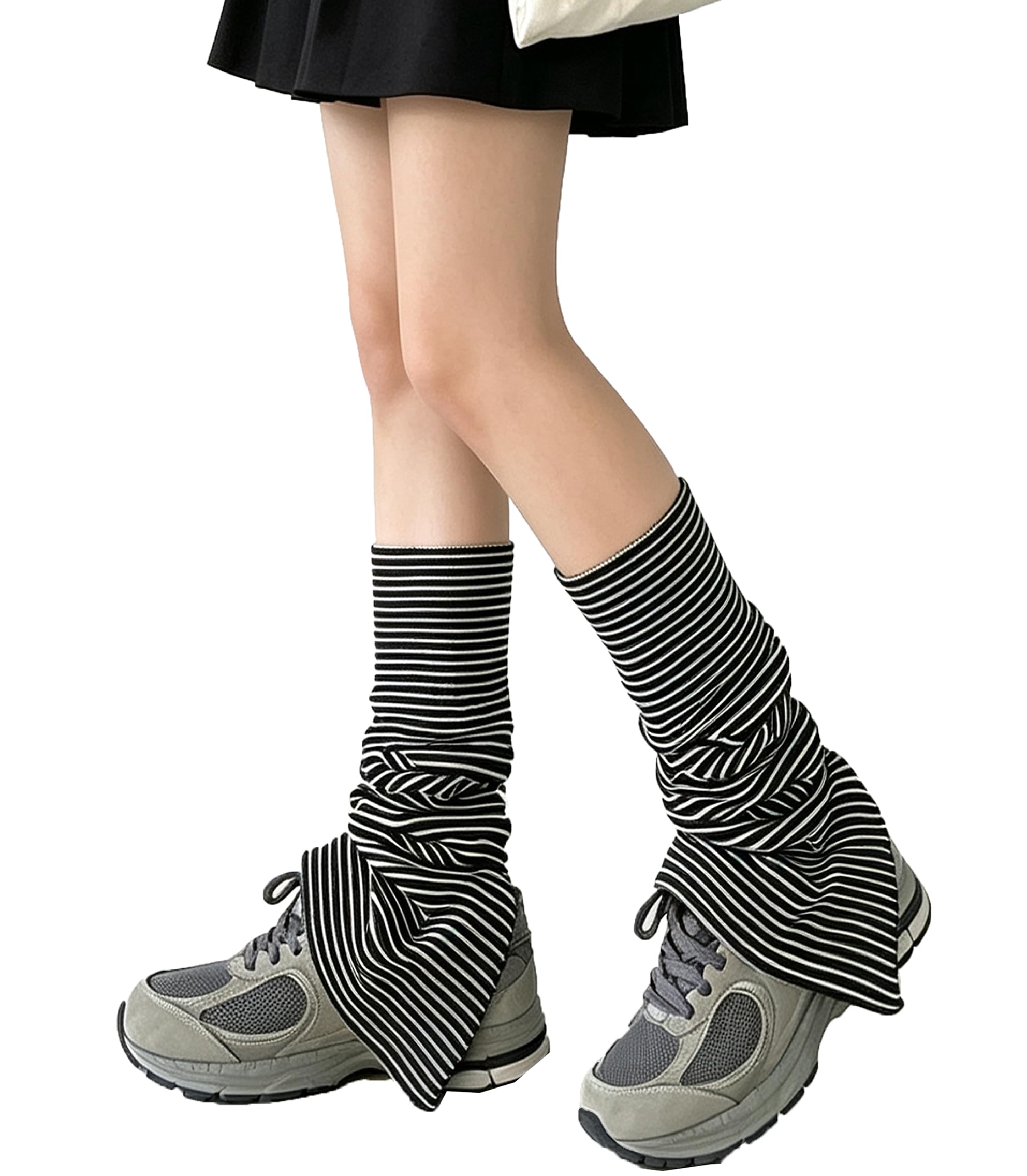 SherryDC Womens Y2k Knit Leg Warmers Harajuku Japanese Long Boot Socks Kawaii Lolita Winter Leg Cover