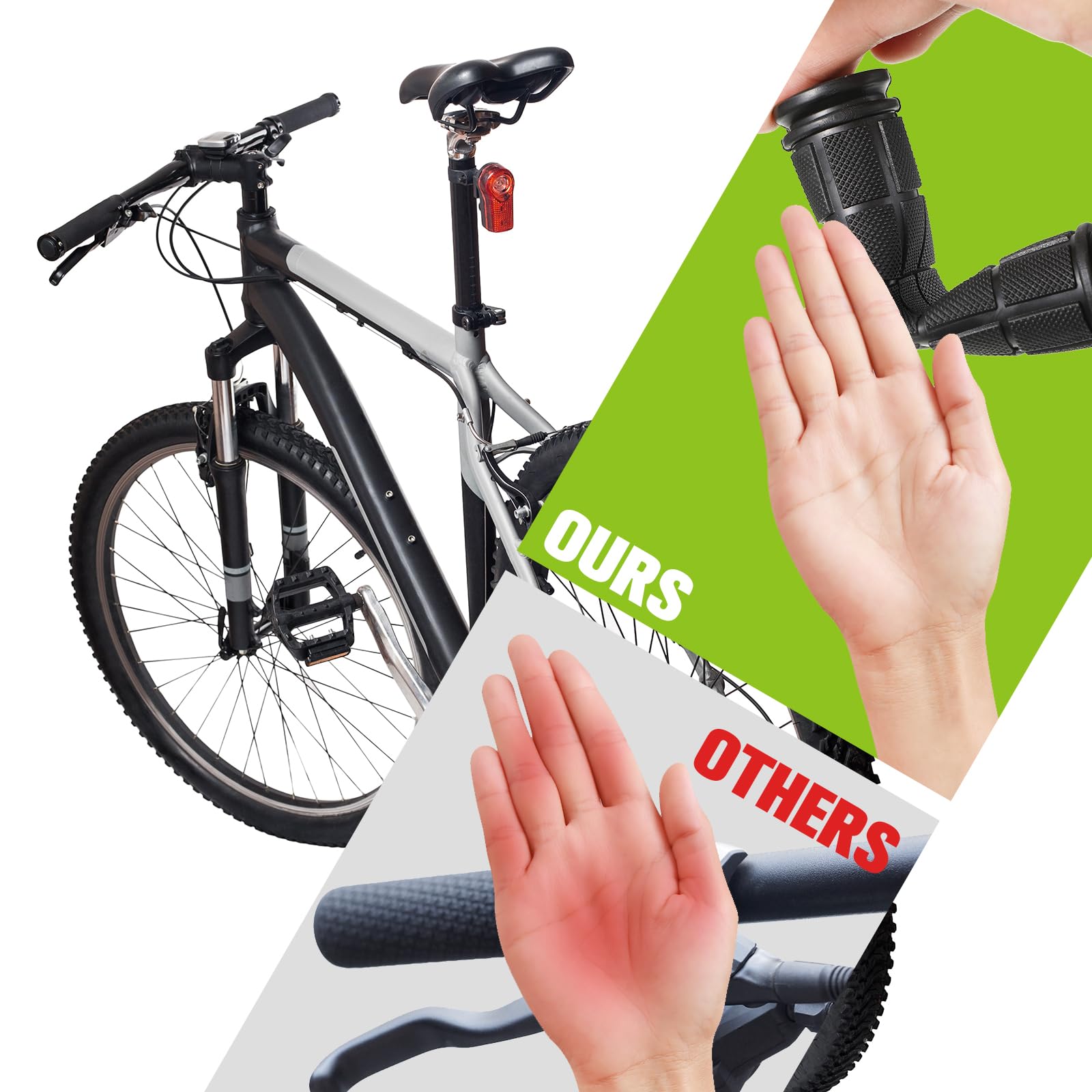 Fahrradgriffe für Kinder, rutschfest, Gummi, Schwarz, Ersatz-Fahrradgriffe für Mädchen und Jungen, Dreirad, Rollstuhl, Mountainbike, BMX, MTB, 48 Stück