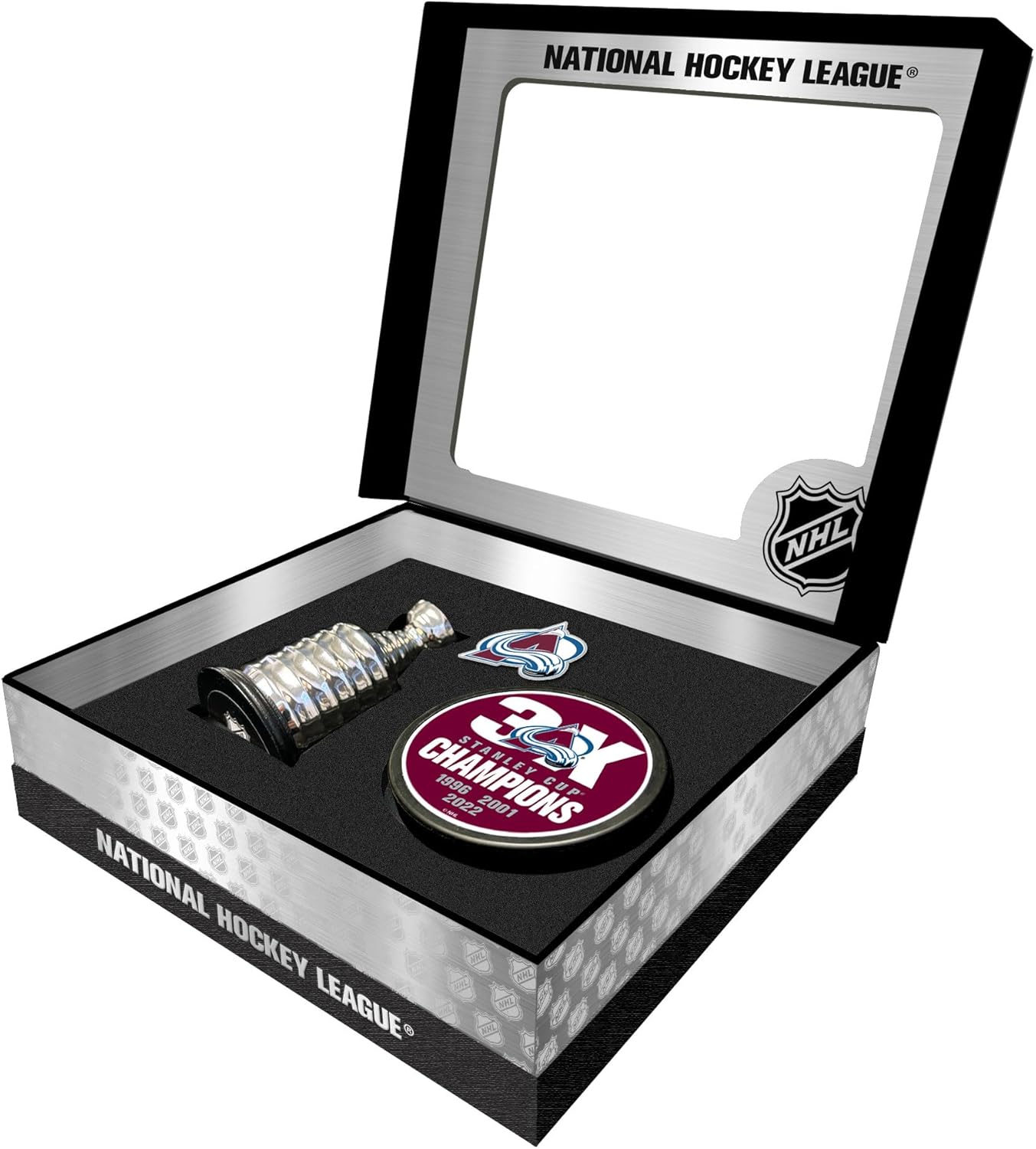 Sports Decor Colorado Avalanche Stanley Cup Champs Puck + Replica Cup Gift Box Set