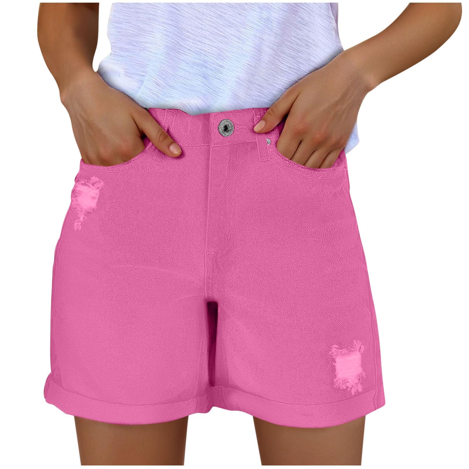 Short en jean extensible taille haute coupe premium denim résistant - 3