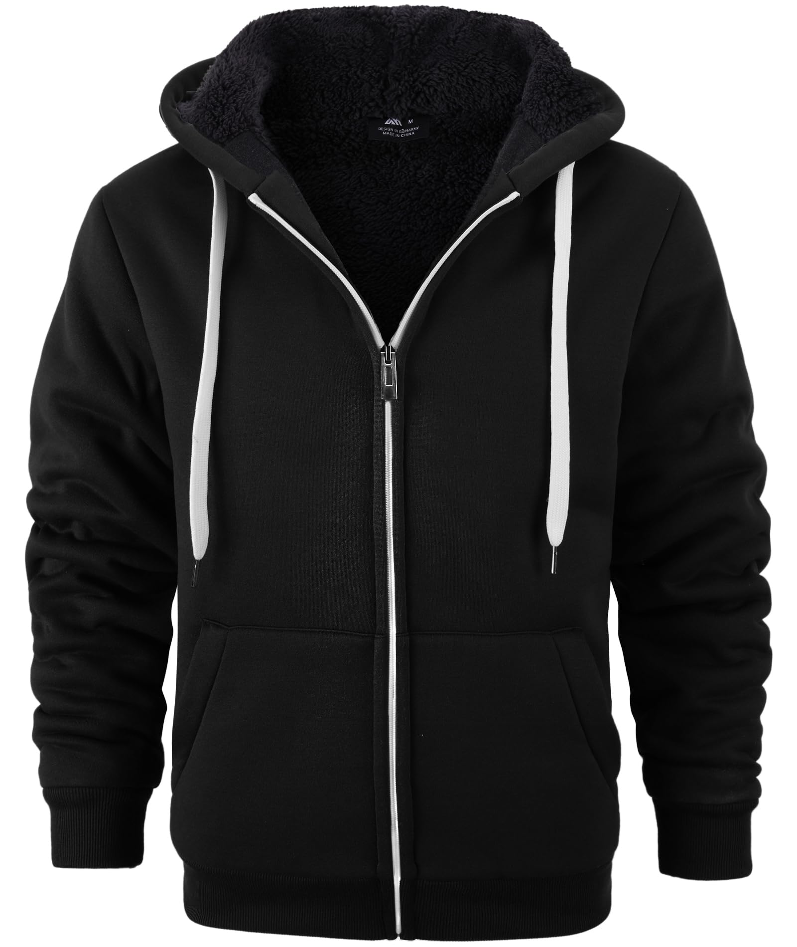 V VALANCH Men's Zip Up Hoodie Fleece Winter Jacket Warm Sweatshirts