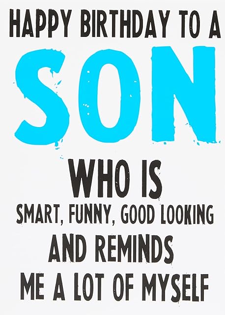 Cheeky Chops Cards SON - Greeting Card Funny Banter Witty Joke Quirky Comical C121 Full colour, Birthday