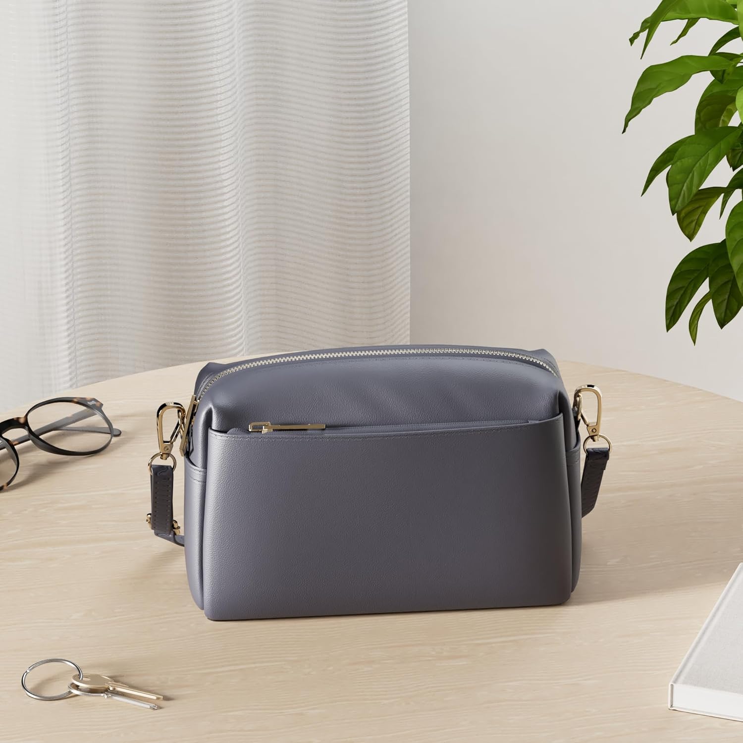 FashionPuzzle Triple Zip Small Crossbody Bag - Image 3