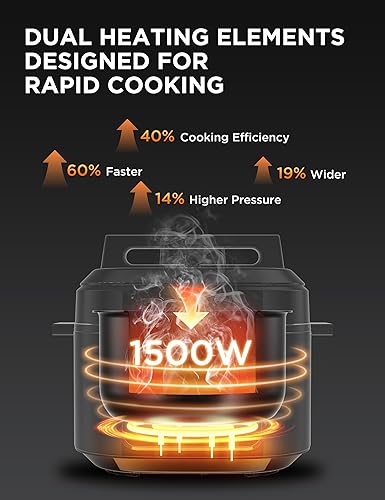Miniatura 8 de Midea WideMax - Olla eléctrica a presión 12 en 1, 6.5 cuartos de galón, 12 preajustes, olla de cocción lenta programable multifuncional, olla