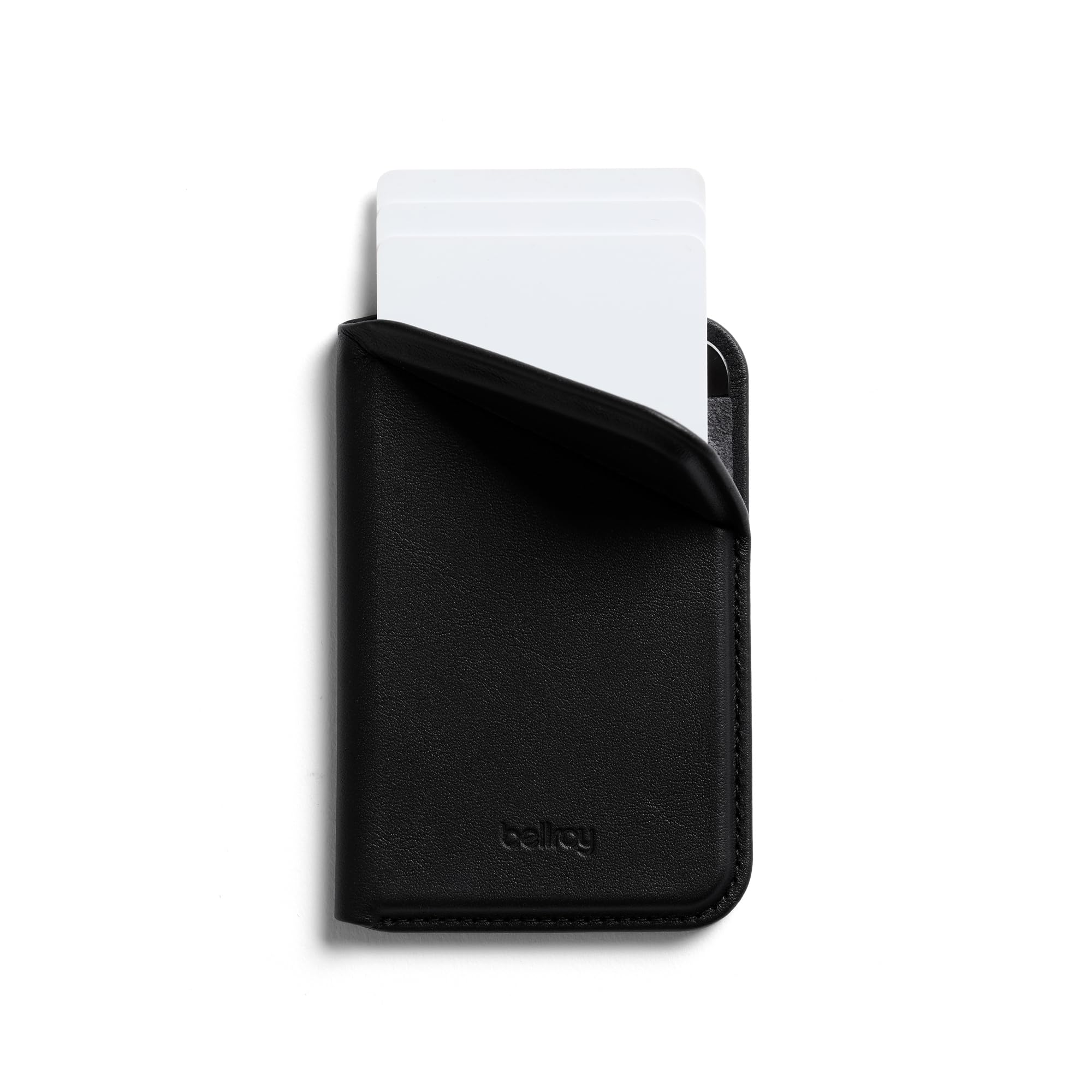 Bellroy Mag Wallet, Magnetischer Kartenhalter aus Leder - Black | Magnetischer Leder-Kartenhalter für 3 Karten, haftet an MagSafe