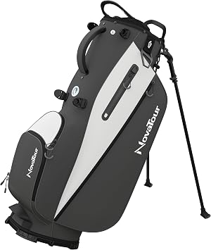 Golf Stand Bag - Lightweight Golf Bag with Stand and 7 Way Dividers, Dual Strap, Waterproof Pocket, Insulated Sleeve, Easy-Lift Handles and Swing-Cam Holder