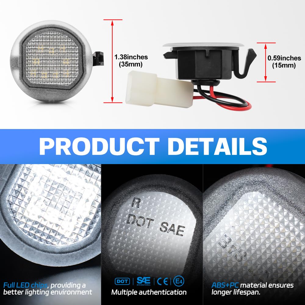Snapklik.com : Led Under Side Mirror Puddle Lights For 2015 2016 2017 ...
