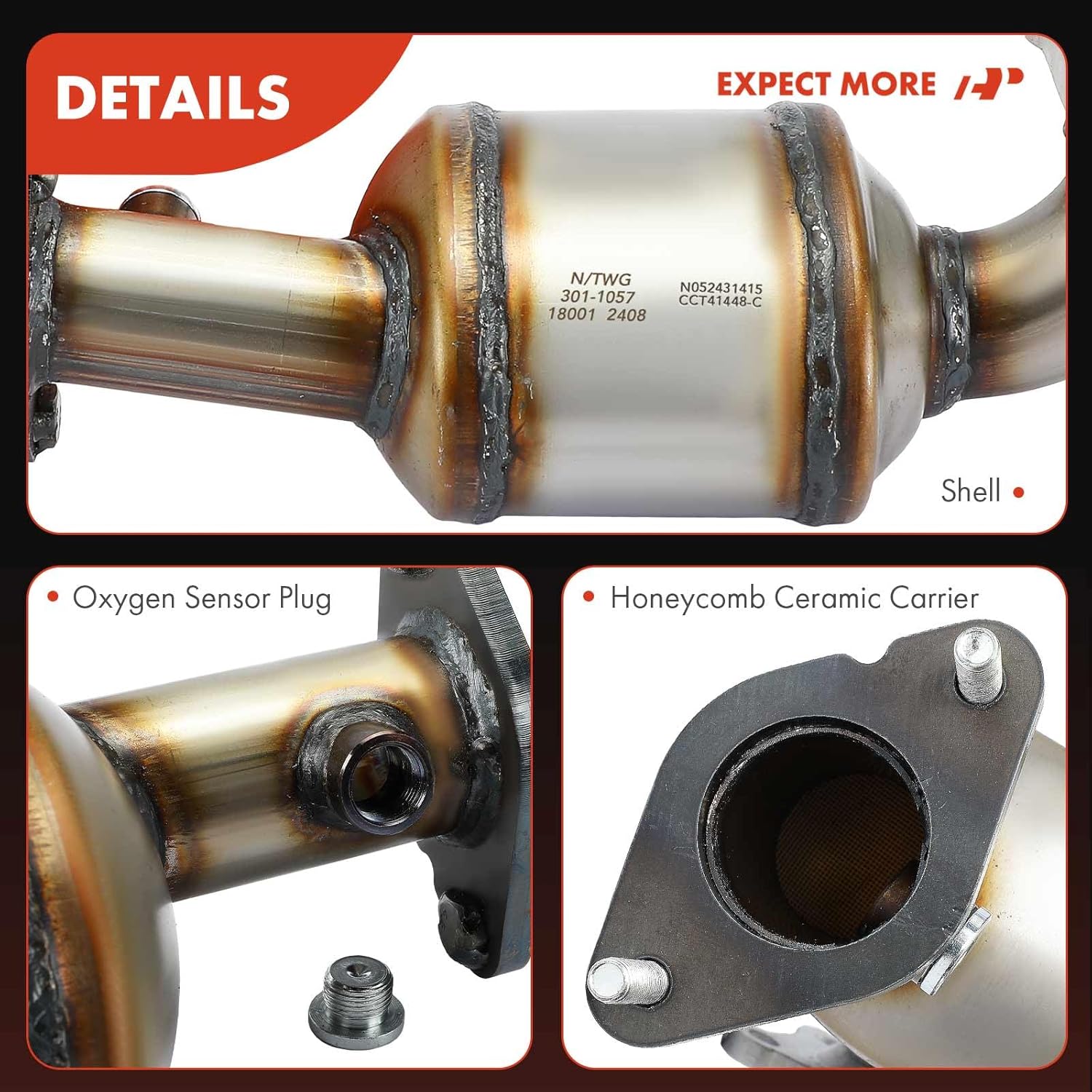A-Premium Rear Catalytic Converter with Gasket Kit Direct-Fit Compatible with Chevrolet Impala 2012-2013, Impala Limited 2014-2016, 3.6L, E.P.A. Compliant, Replace# 22839597