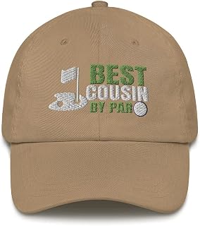Best Cousin by Par Golfer Golfing Golf Embroidered Dad Hat Adjustable Cotton Cap
