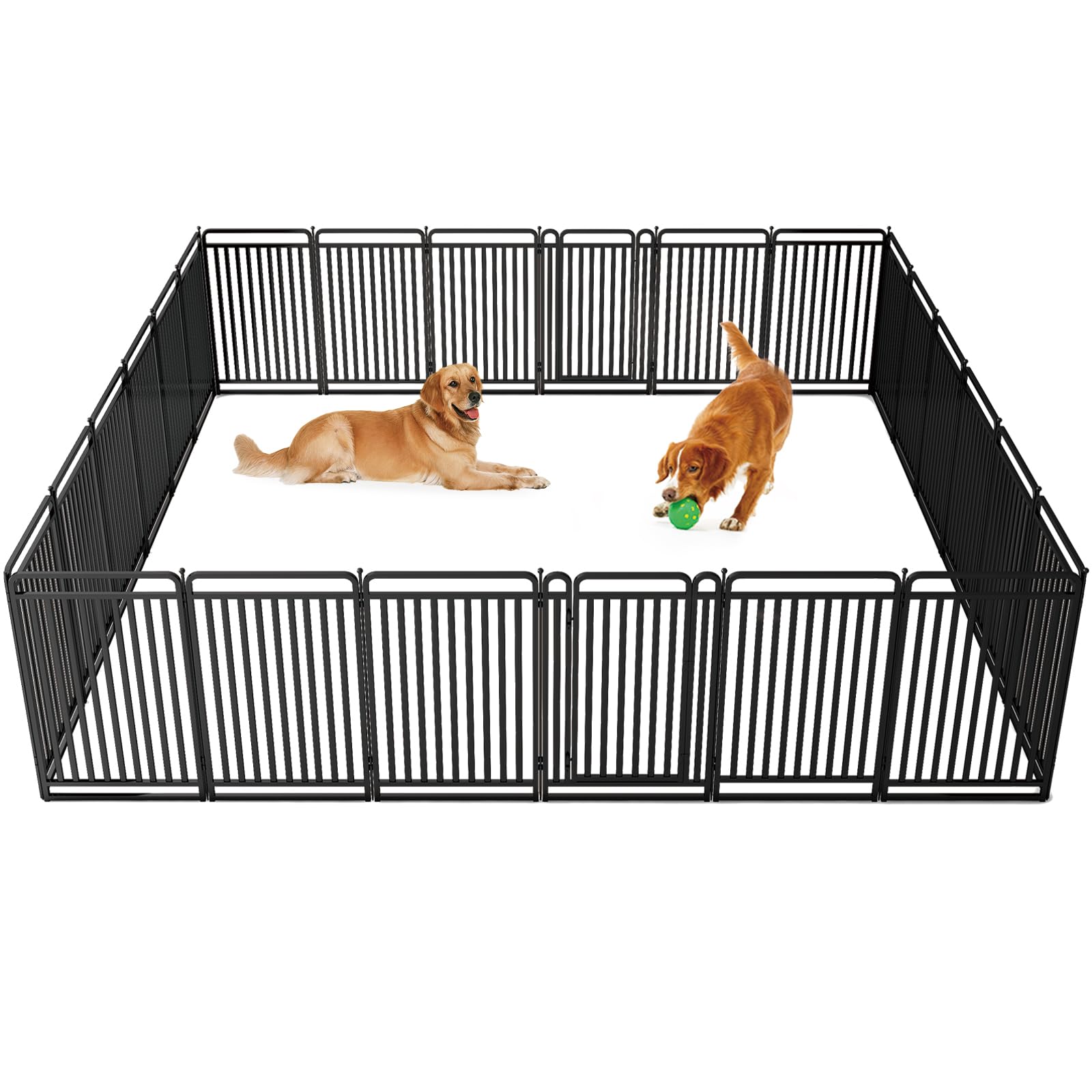 New Thickened Version Dog Playpen, 40 Inch Dog Fences for The Yard, Portable Outdoor Dog Playpen for Large/Medium/Small Dogs, Foldable Metal Dog playpen, with Doors (24 Panels, 40 Inch)