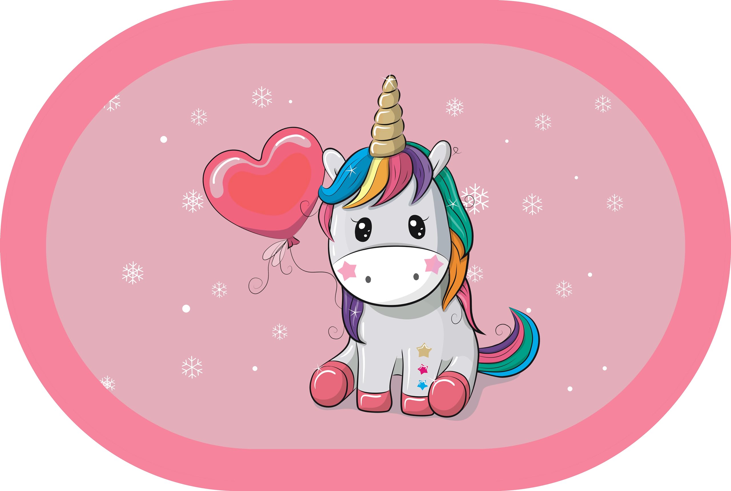 Status Contract Super Water Absorbent Soft Doormat, Quick Dry Dirt Barrier for Home, Bathroom, (38x 58cms) (1, Pink Unicorn)