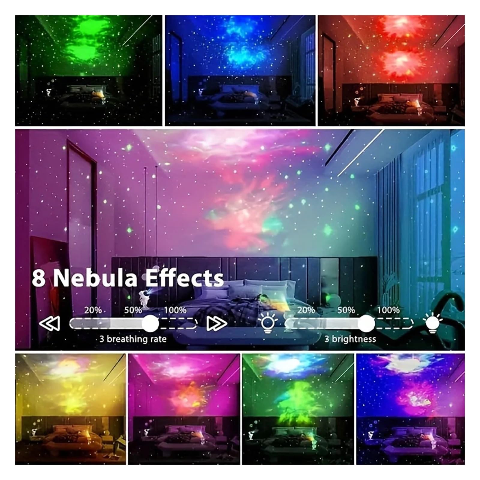 Astronauta Galaxy Projektor Lampka Nocna Lampa I Nieba HD 360° Obrót Planetarium Dla Dzieci Sypialnia StwóRz Atmosferę