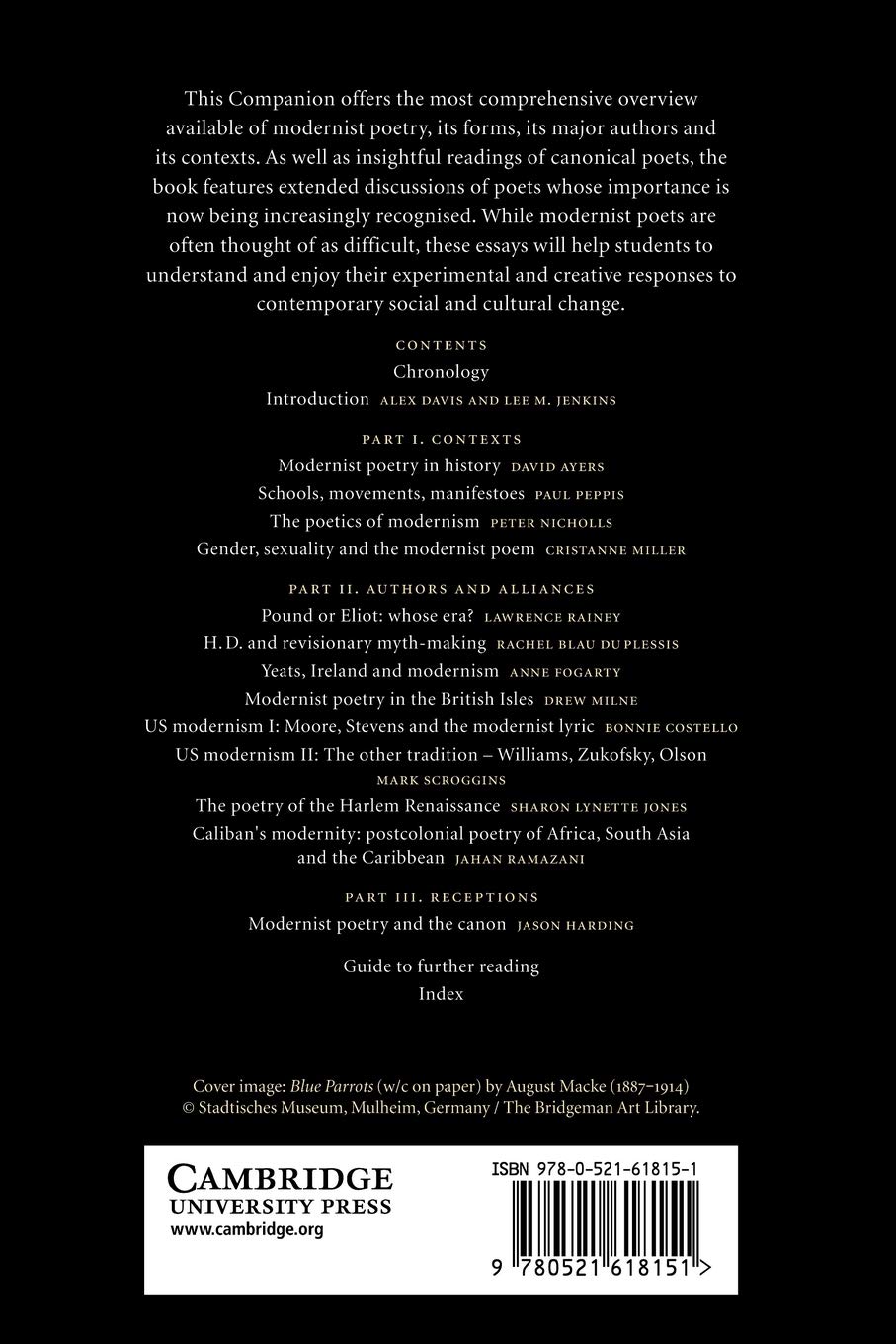 The Cambridge Companion to Modernist Poetry (Cambridge Companions to Literature)