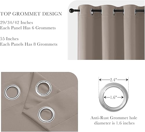 Vista 204 de PONY DANCE - Cortinas opacas con ojales, se venden como 2 piezas Blanco grisáceo