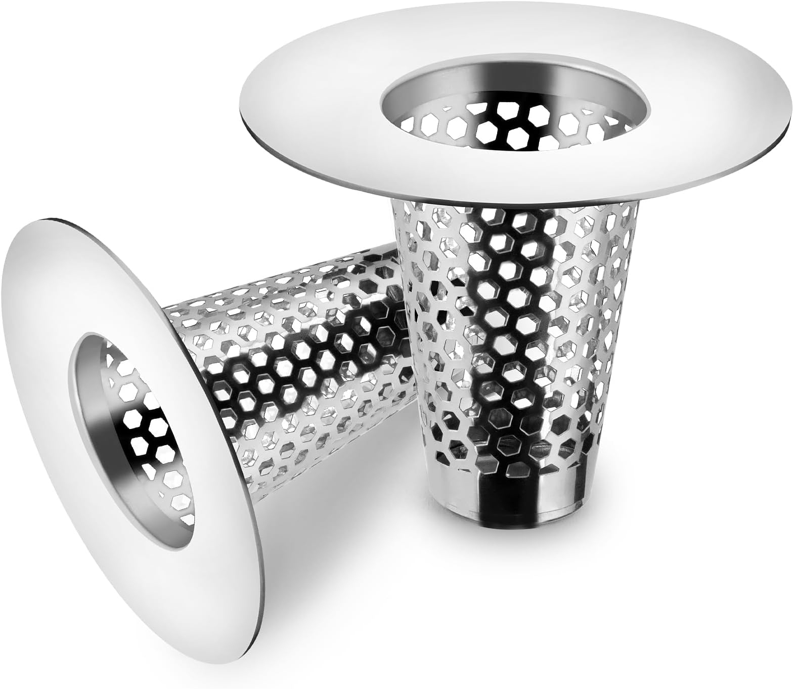4 Pack - Bathroom Sink Strainers and Stopper Plug Combo - 2.125" Top ...