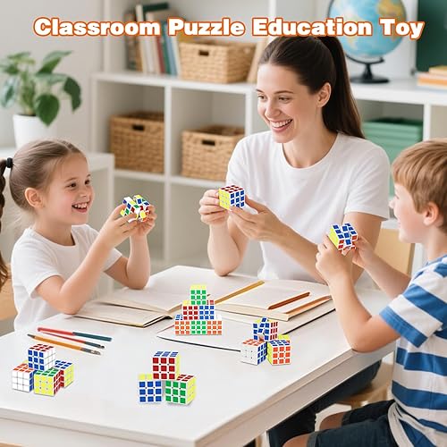 Vista 13 de Paquete de 20 mini cubos mágicos, rompecabezas de fiesta para niños, juegos de rompecabezas, juguetes de recompensas de aula y premio escolar