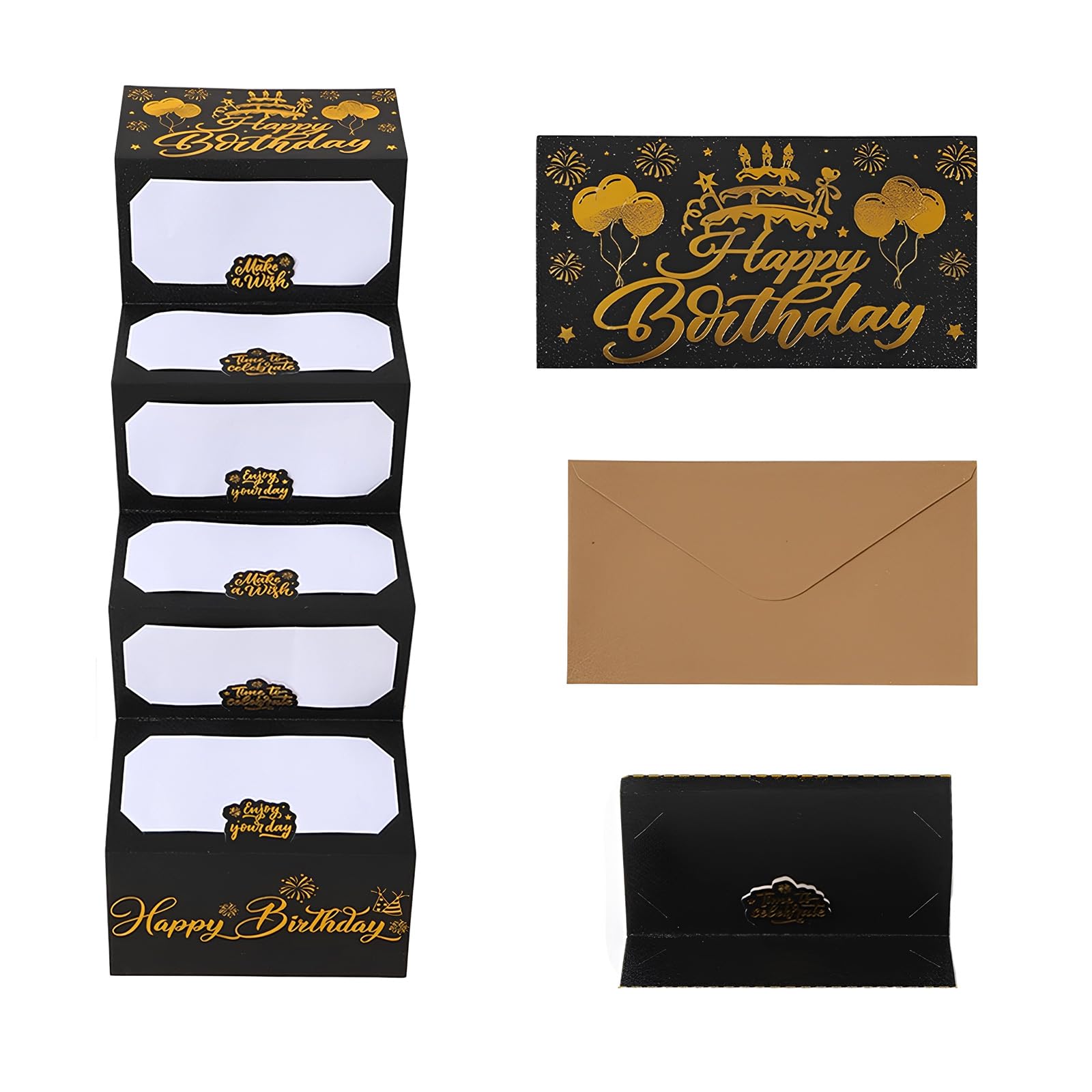 carotoe Sustainable Friendly Folded Money Card in Luxurious Black Gold Glittering Finish Perfect for Special Event Graduation Gift