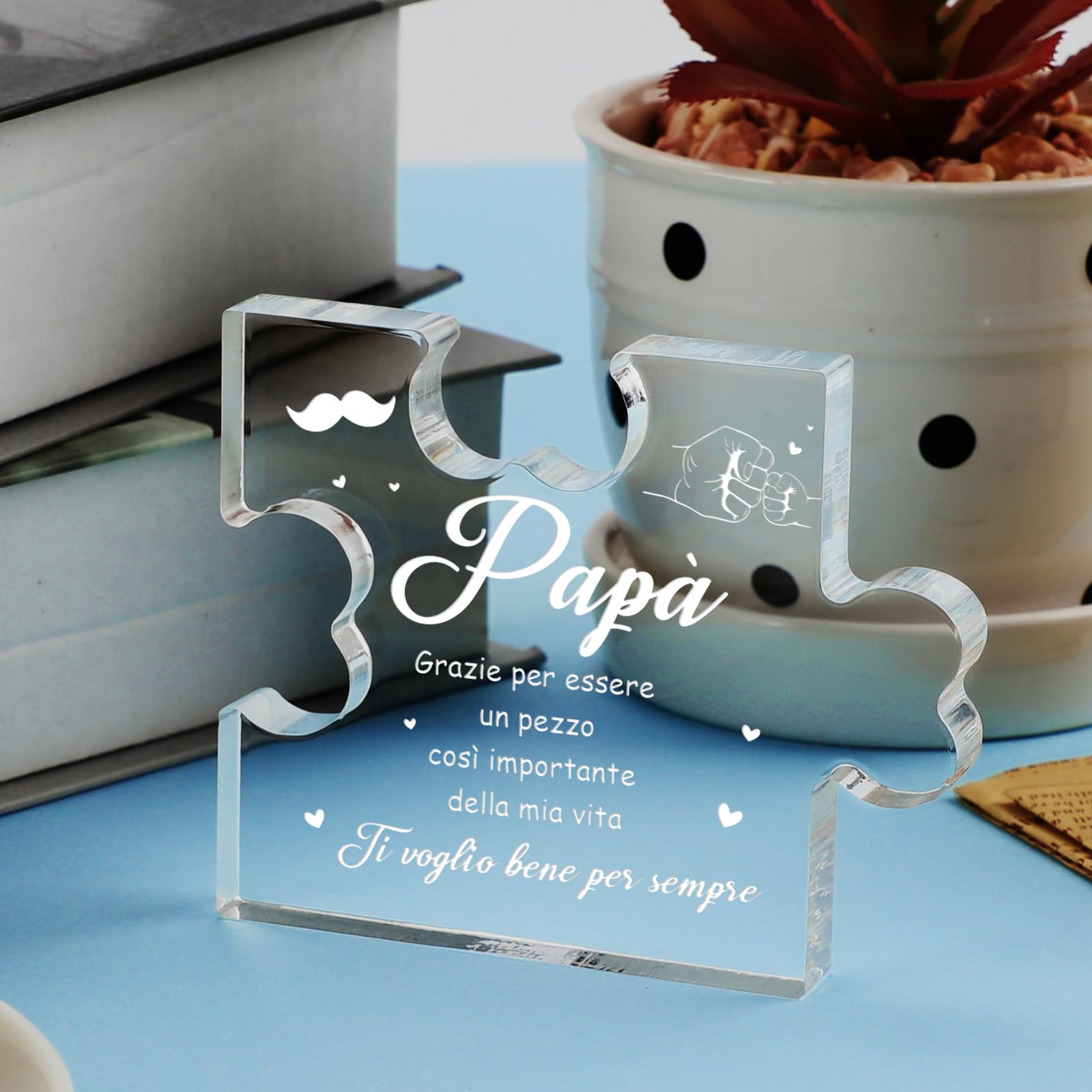 Puzzle In Acrilico Per Festa Del Pap&agrave; - Regalo Personalizzato Per Nonno Con Frasi Speciali