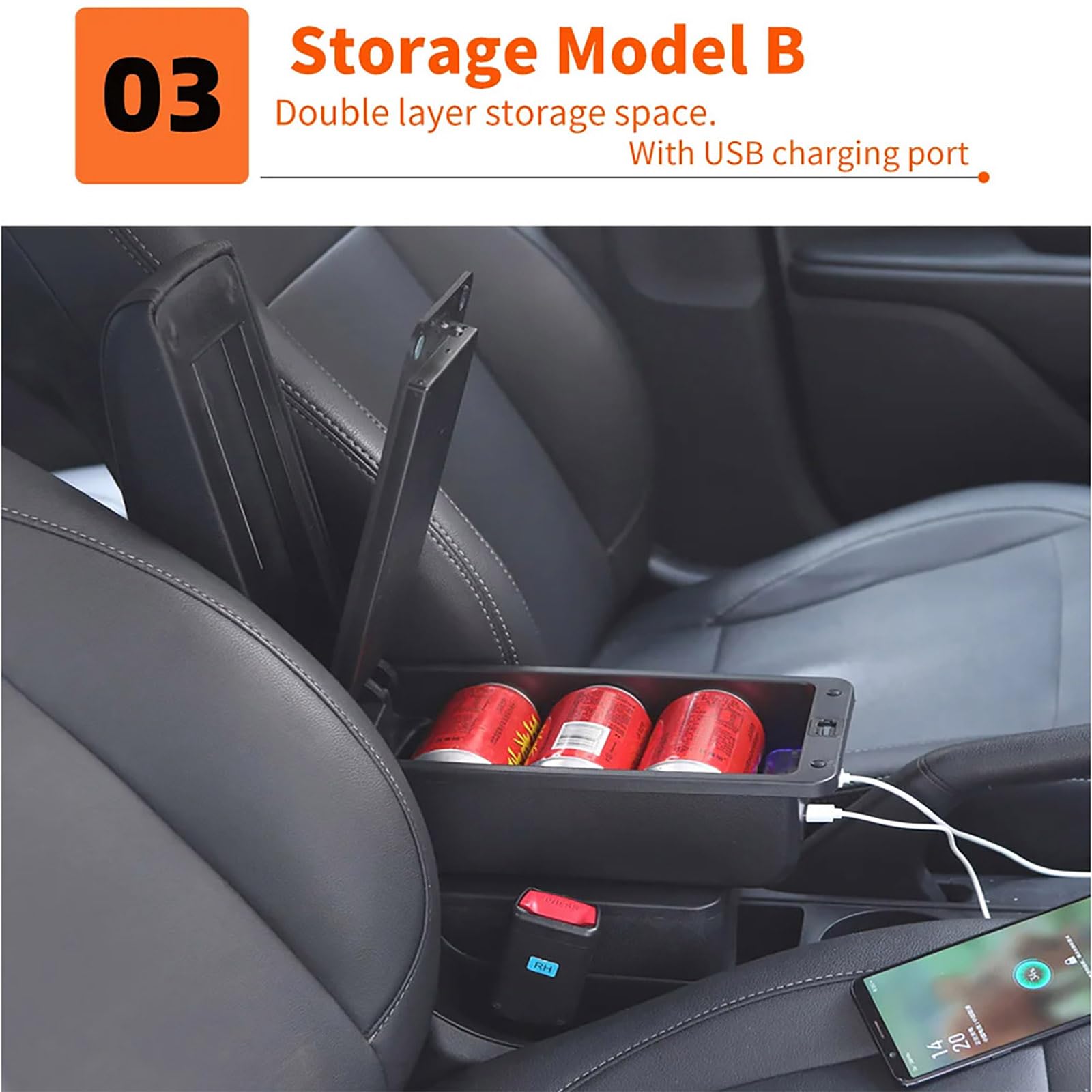 Accoudoir Central De Rechange Pour Ford Fiesta Mk7 2009-2017, Console Centrale Double Couche Accoudoir Central De Rechange Pour Ford Fiesta Mk7 2009-2017, Console Centrale Double Couche