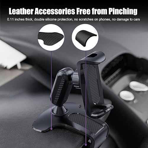 Miniatura 5 de 1 clip de soporte de teléfono para salpicadero, soporte de teléfono ABS de 360 grados, clip multifuncional para teléfono celular, universal para