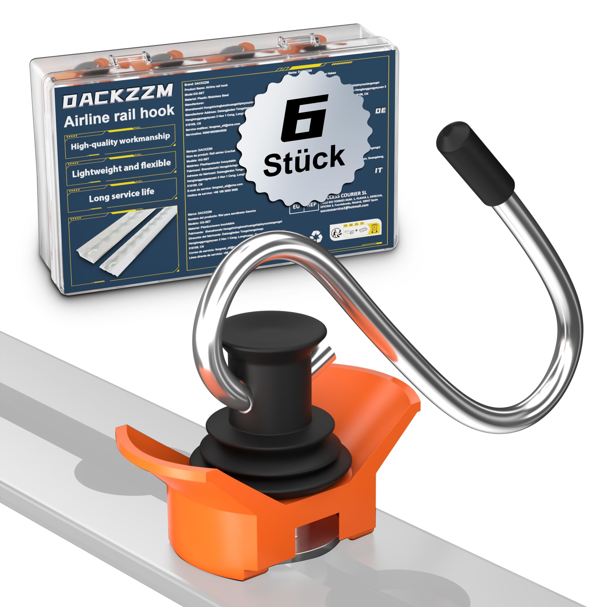 Ganci per guide aeree, 6 pezzi, raccordo singolo terminale, 50 kg | Raccordo singolo per binario aereo, accessori per trasporto, fissaggio del carico in rimorchi, furgoni e autovetture