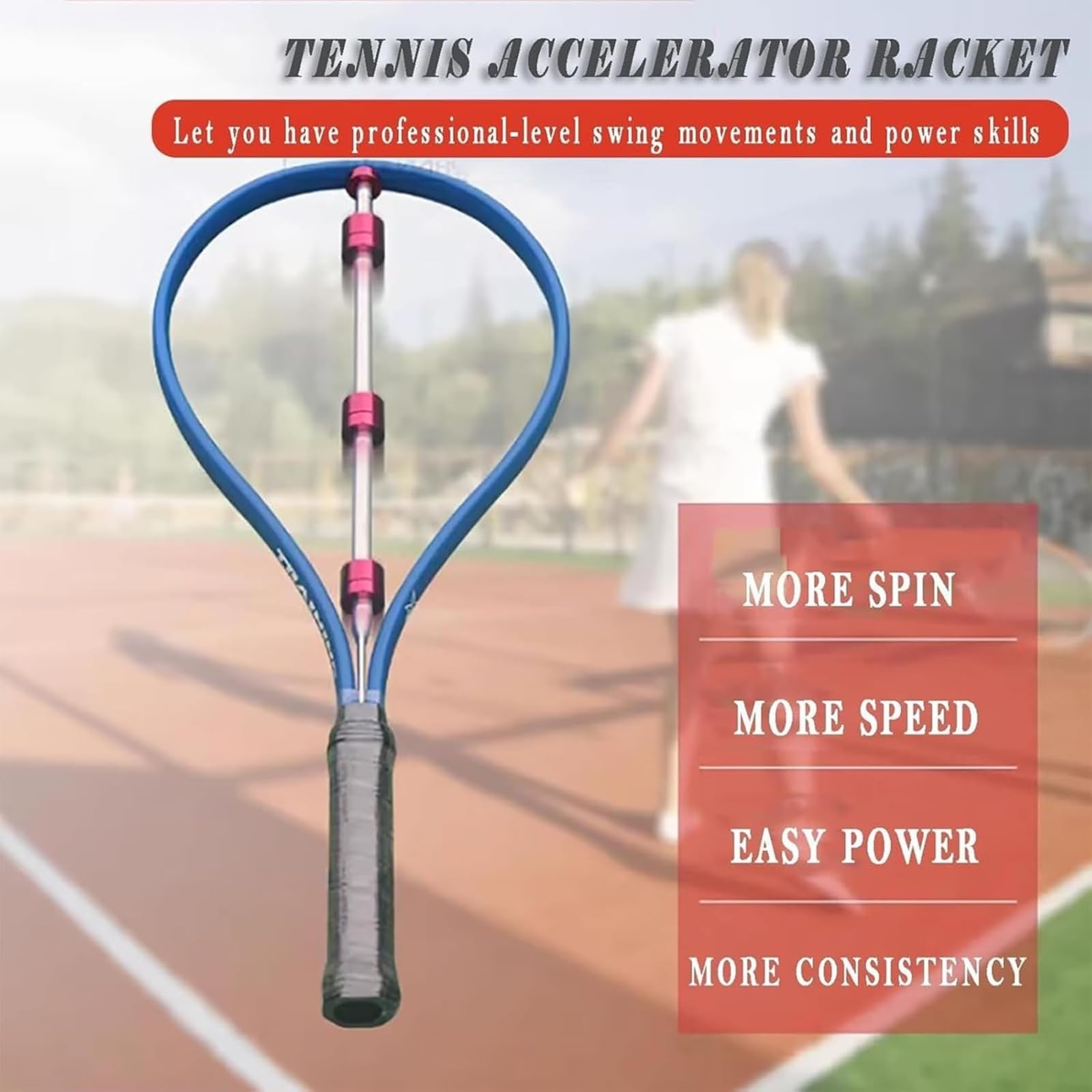 Tennis Serve Trainer, dispositivo professionale per praticare lo swing per la fronte, il dorso e il servizio, ideale per bambini e adulti
