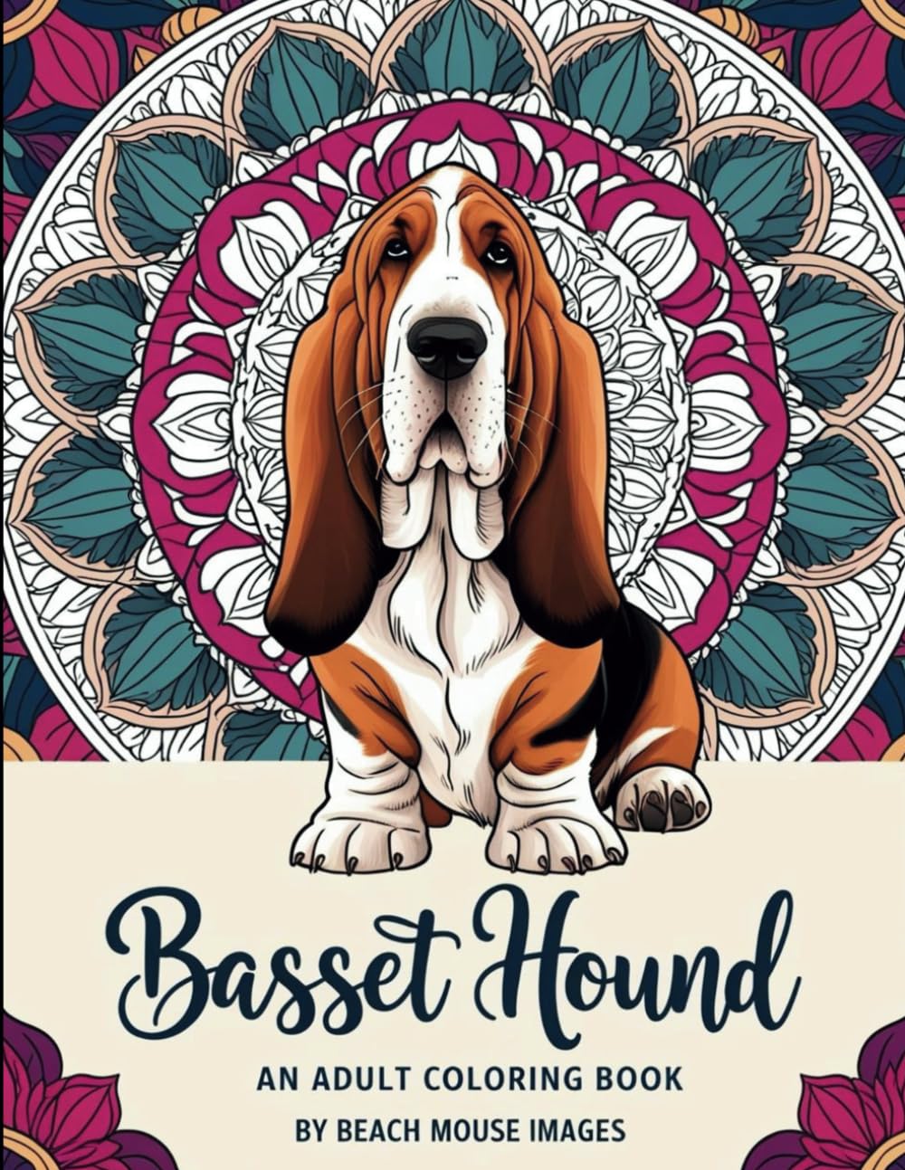 Basset Hounds: a coloring book for adults