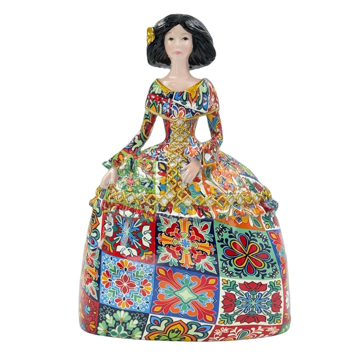 Figura Decorativa Menina Pop Art, Escultura Moderna de Resina, Arte Multicolor para Hogar y Oficina, Regalo Original