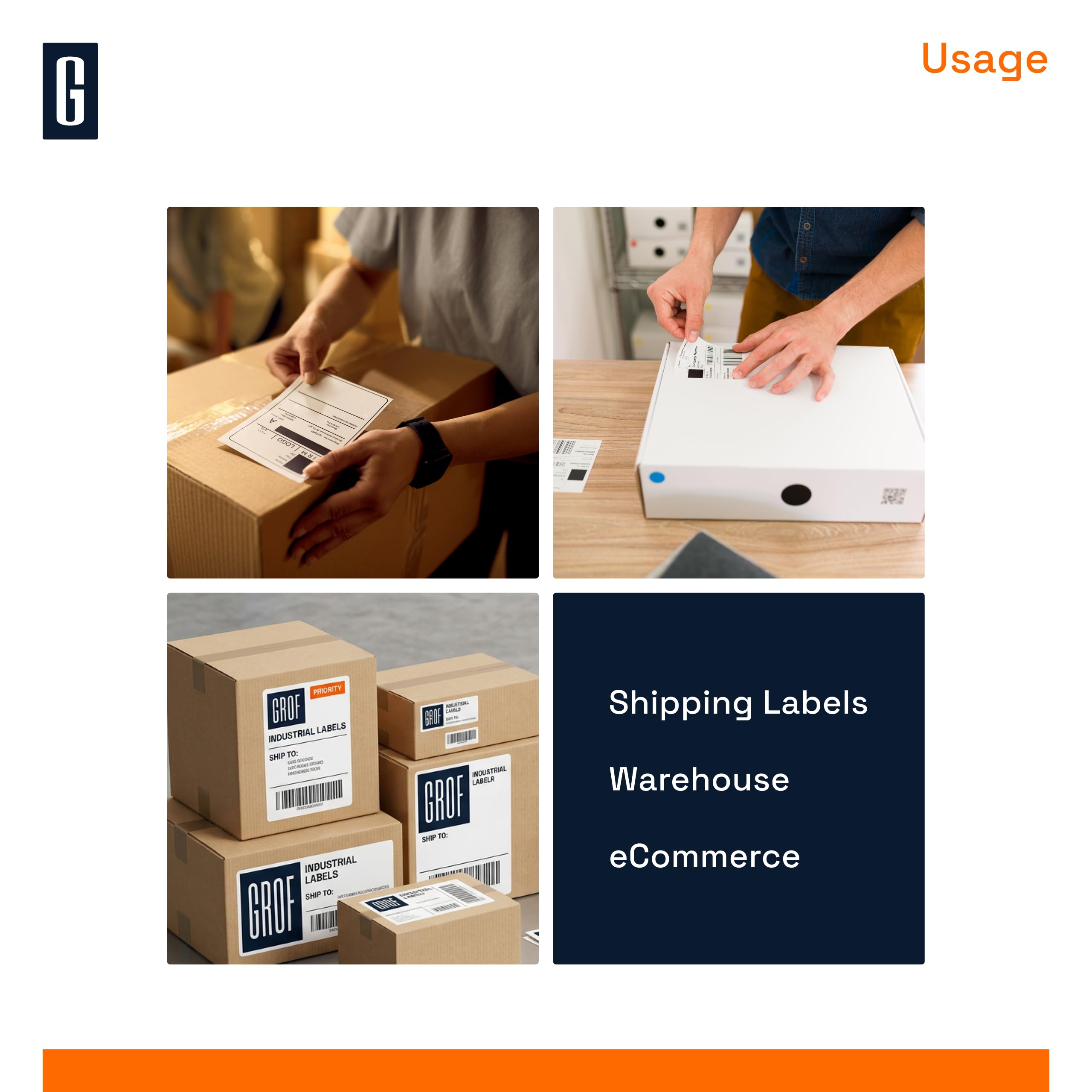 GROF DK-22246 Thermo Endlose Versandetiketten 103mm x 30.48m 10 Rollen | Selbstklebende Etiketten - für Brother QL-1050/1060N/1100/1110NWB - für DHL, GLS, DPD Paketversand, Onlinehandel & Logistik