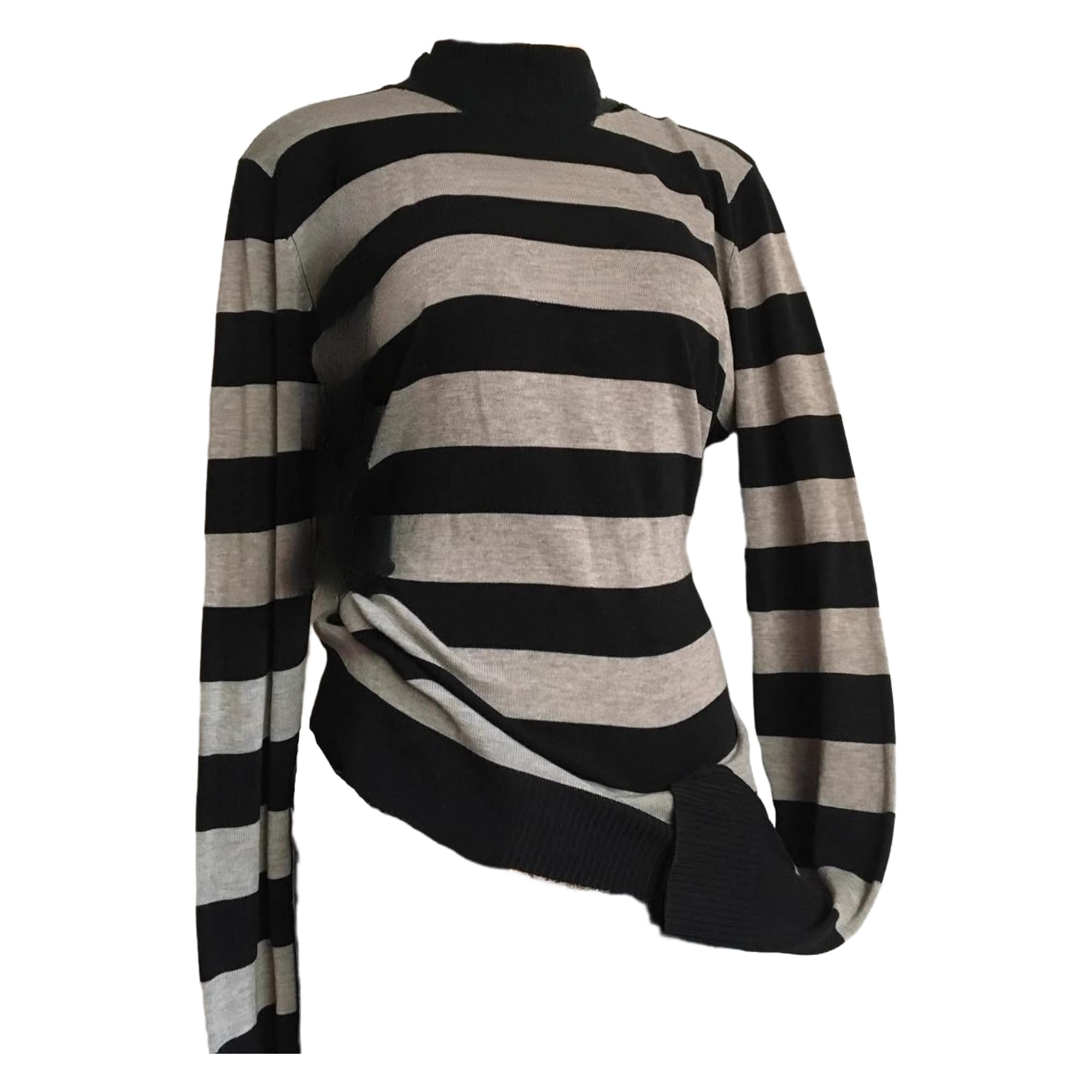 Preppy Coquette Grandpa Sweater Y2k Vintage Striped Grunge Tops Women 2000s Emo Goth Long Sleeve Knitted Top