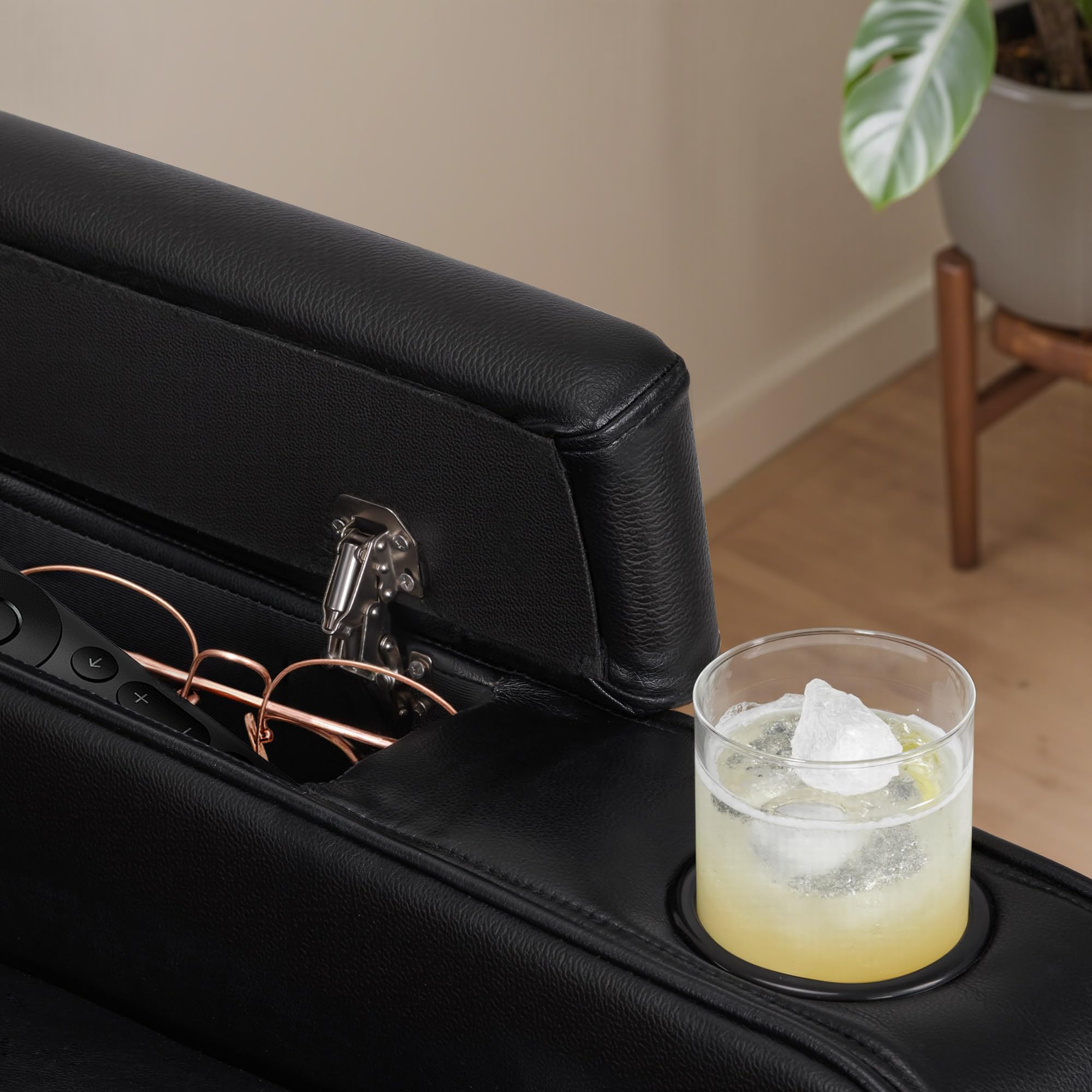 M MCombo Fauteuil cinéma 2 Places, réglable électriquement, Zero-Gravity, Appui-tête réglable, canapé 2 Places avec Fonction lit, Coussin d'assise en Mousse Pleine 35D 7705