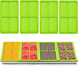 Large 4 Cavity Silicone Tray Dividers for Harvest Right Freeze Dryer Large Trays, 4 Pieces Green Silicone Trays for Harvest Right Freeze Dryer Accessories