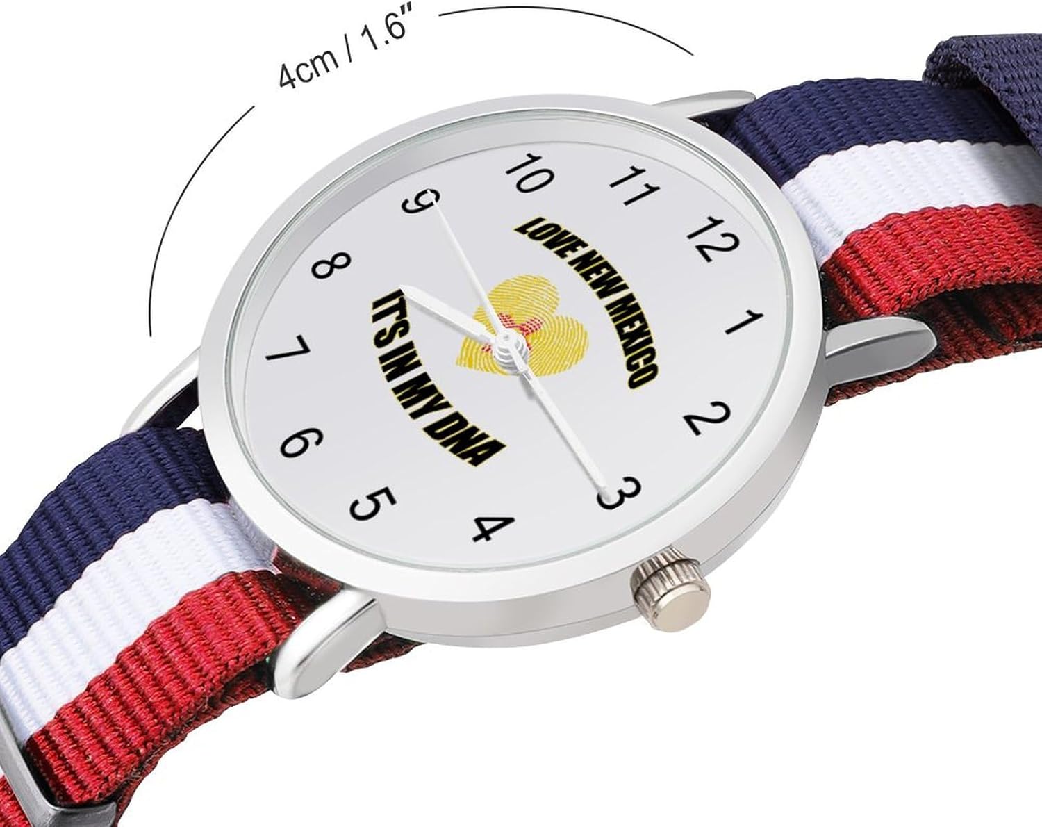 Love New Mexico State My DNA Funny Wrist Watches for Men Women Fashion Graphic Watch for Work Workout