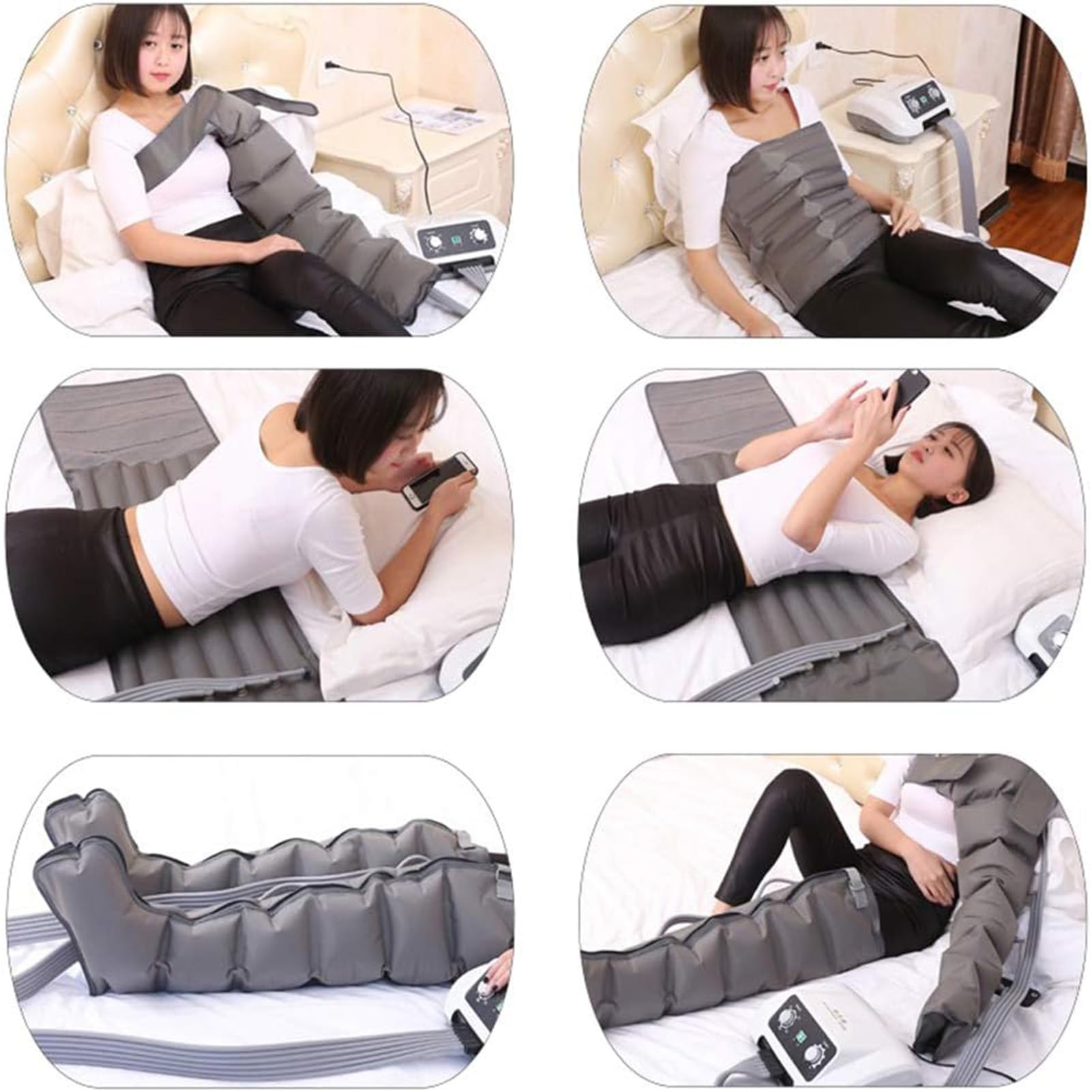 Pressoterapia per Casa Linfodrenante Linfodrenaggio, 6 Camere d'Aria Pressoterapia Linfodrenaggio, Massaggiatore Gambe Linfodrenante, Macchinario Pressoterapia Professionale Presso Terapia