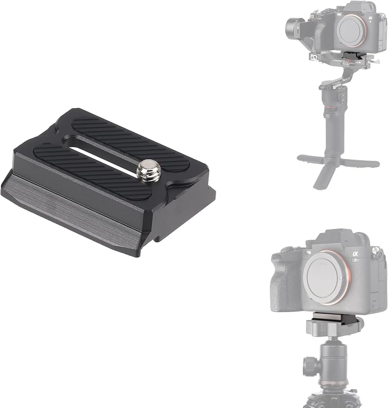 Fotga RS Upper Camera Quick Release Plate for DJI Ronin RS 5 / RS3 / RS 3 Mini Pro/RS 2 / RSC 2 / RS 4 / RS 4 Pro/RS 4 Mini Gimbal Stabilizer DSLR Mirrorless Camera Compatible Arca Swiss Tripod