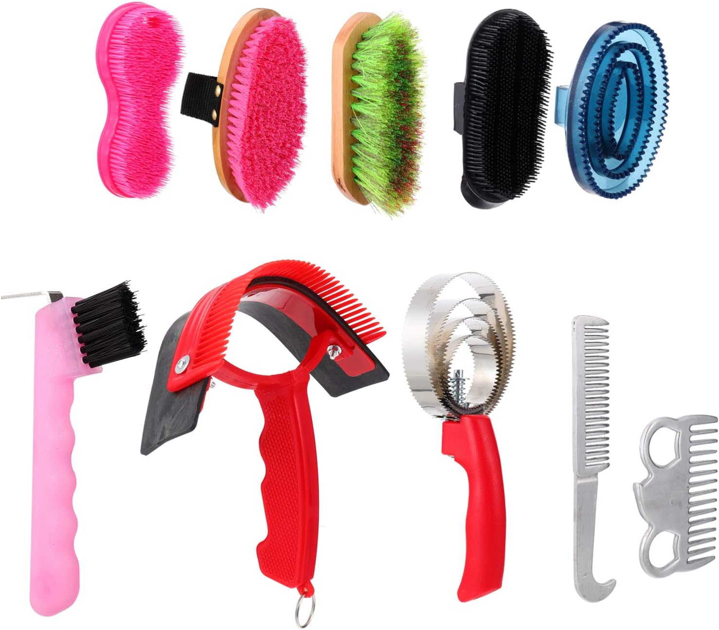 Balacoo 10pcs Horse Brush Set Grooming Care Kit Brush Curry Comb Horse Cleaning Supplies : Pet Supplies